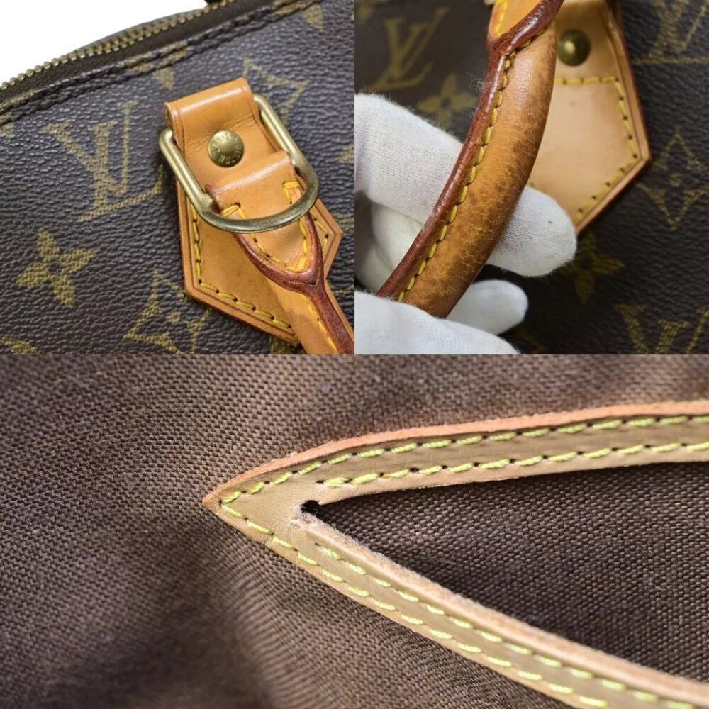 LOUIS VUITTON LV Logo Alma Hand Bag Monogram Leather Brown France - Picture 12 of 14